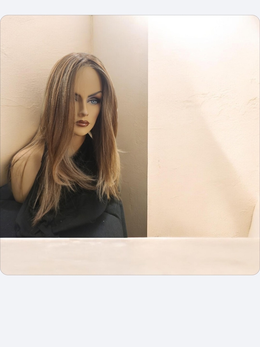Natural Brown Long Layered Women's Wig - Sleek Straight Style